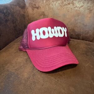 Howdy Maroon Mesh Trucker Hat